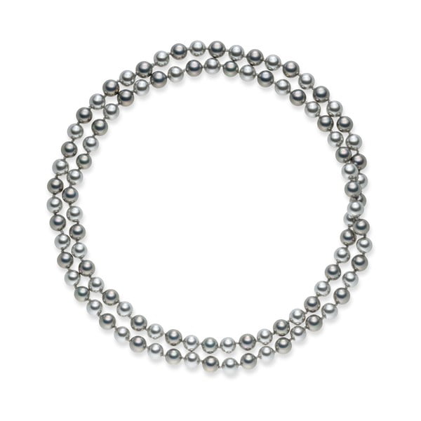 Colier cu perle argintii Pearls Of London Mystic, lungime 90 cm