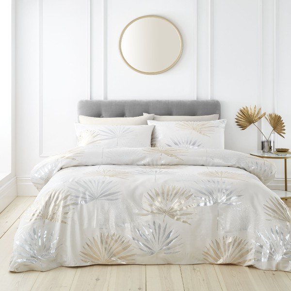 Lenjerie de pat crem pentru pat dublu 200x200 cm Luxe Palm – Catherine Lansfield-image-2