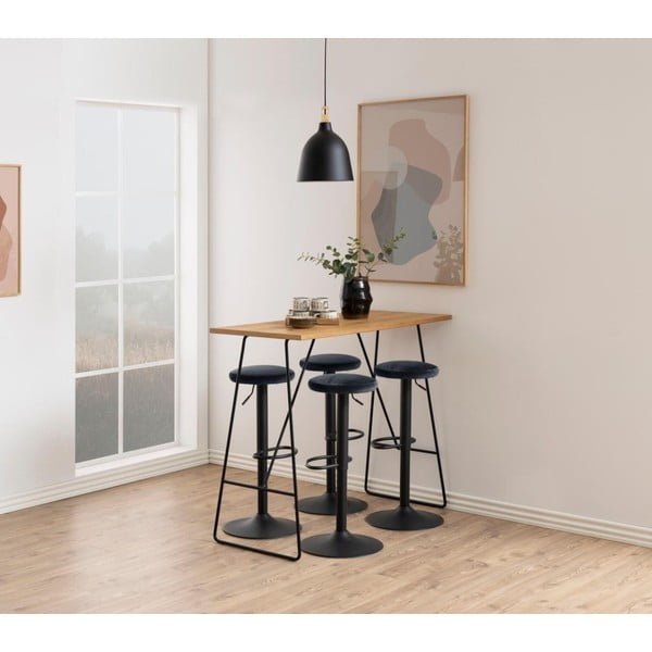 Scaun de bar gri cu înălțime ajustabilă tapițat (înălțime șezut 62 cm) Finch – Actona-image-1