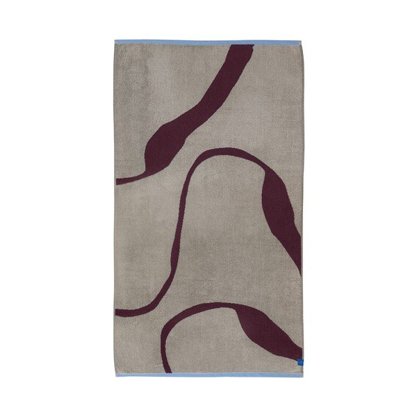 Prosop burgundy/grej din bumbac organic din frotir 70x133 cm Nova Arte  – Mette Ditmer Denmark