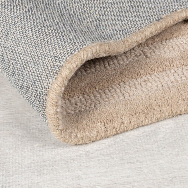 Covor bej țesut manual din lână 120x170 cm Zen Rectangles – Flair Rugs-image-3