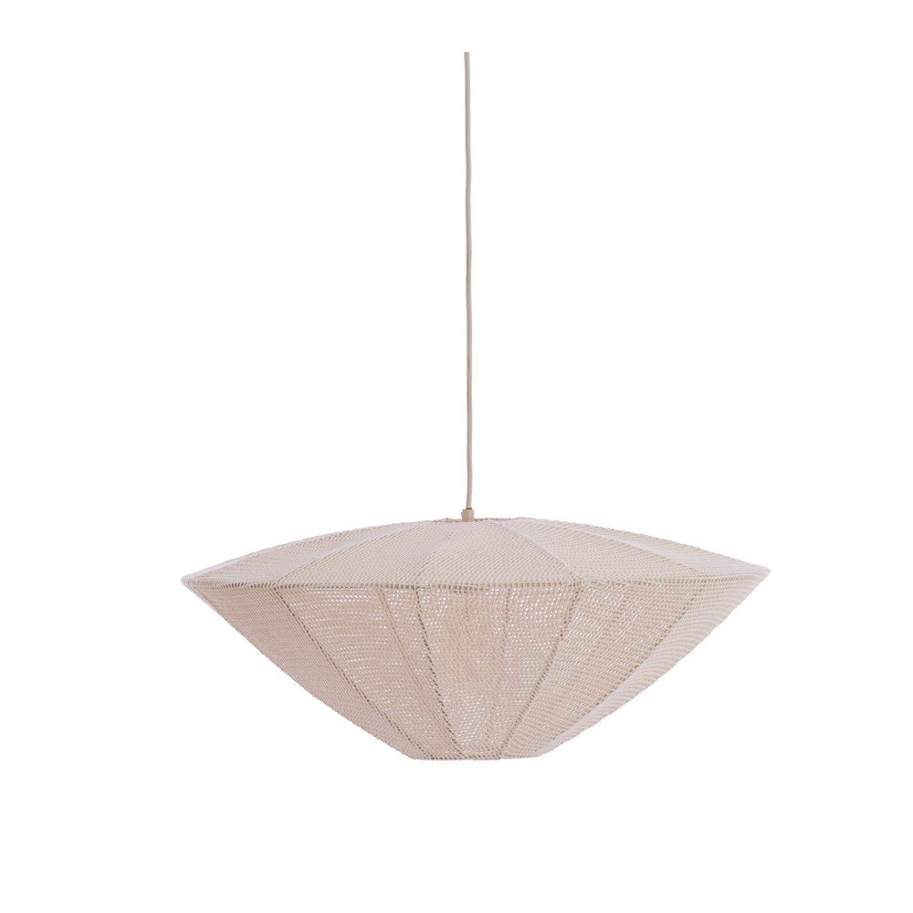 Lustră crem cu abajur textil Satilla – Light &amp; Living