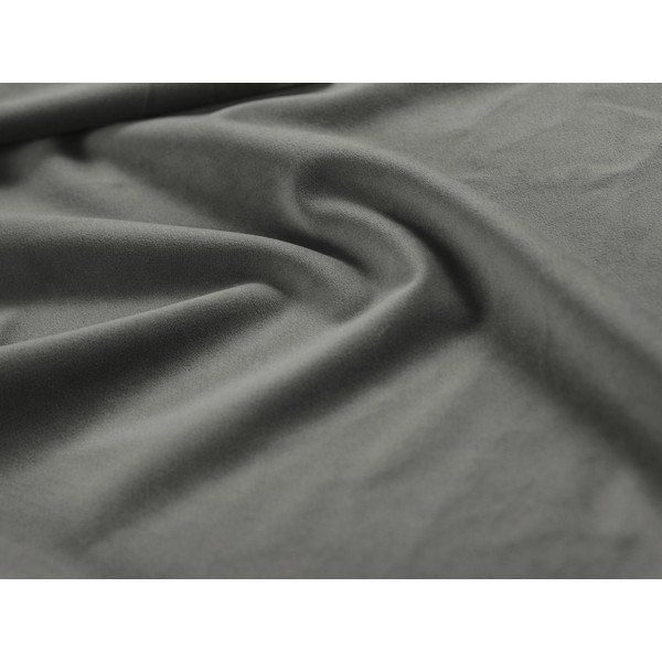 Colțar din catifea cu șezlong dreapta Mazzini Sofas Madara, gri deschis-image-1