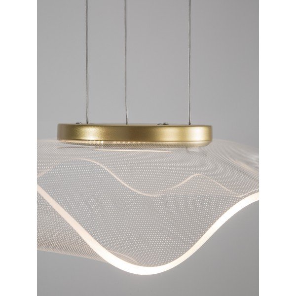 Lustră aurie LED din aluminiu cu abajur din sticlă acrilică Siderno – Nova Luce-image-2