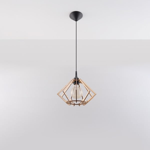Lustră în culoare naturală cu abajur din lemn ø 27,5 cm Toranja – Nice Lamps