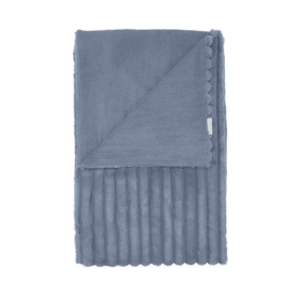 Pătură albastră din micropluș/cocolino 130x170 cm Cosy Ribbed – Catherine Lansfield