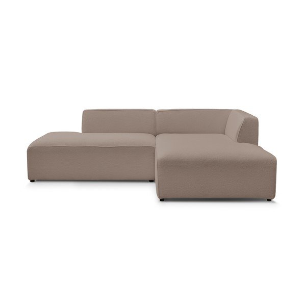 Colțar modular maro cu tapițerie din țesătură bouclé (cu colț pe partea dreaptă/în formă de ”L”) Megeve – Bobochic Paris