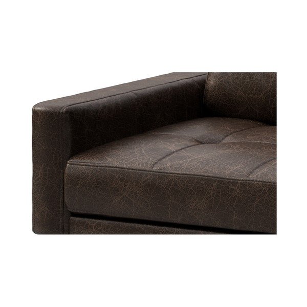Canapea din piele MESONICA Musso Tufted, maro închis, 210 cm-image-4