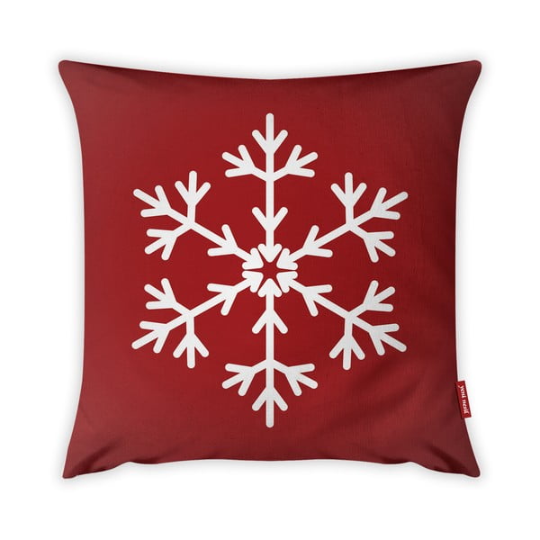 Față de pernă Vitaus Christmas Period Red Simple Snowflake, 43 x 43 cm
