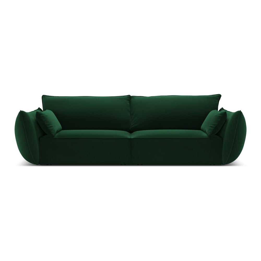 Canapea verde-închis cu tapițerie din catifea 208 cm Vanda – Mazzini Sofas