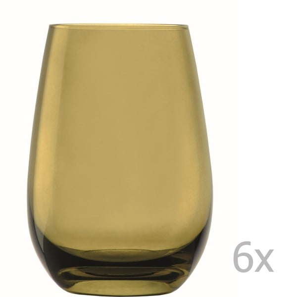 Set 6 pahare Stölzle Lausitz Elements, 465 ml, verde măsliniu