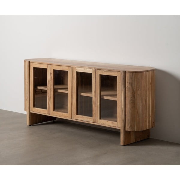 Vitrină în culoare naturală din lemn de acacia 180x80x40 cm Creel – Ixia-image-1