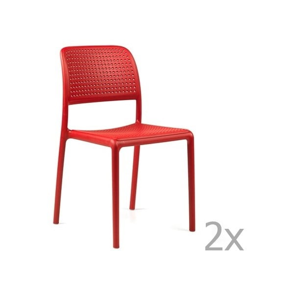 Set 2 scaune de grădină Nardi Bora Bistrot, roșu