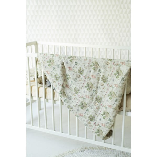 Lenjerie de pat din in pentru copii Linen Tales Botany, 70 x 100 cm, bej-image-1