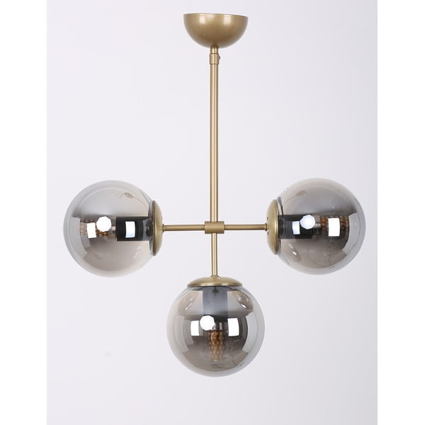 Plafonieră gri/aurie cu abajur din sticlă ø 15 cm Seagull – Squid Lighting