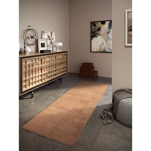 Covor tip traversă maro țesut manual din lână 80x250 cm Charlotte – Villeroy&Boch-image-1