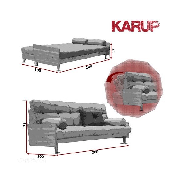 Canapea extensibilă Karup Indie White/Vision/Gris-image-4