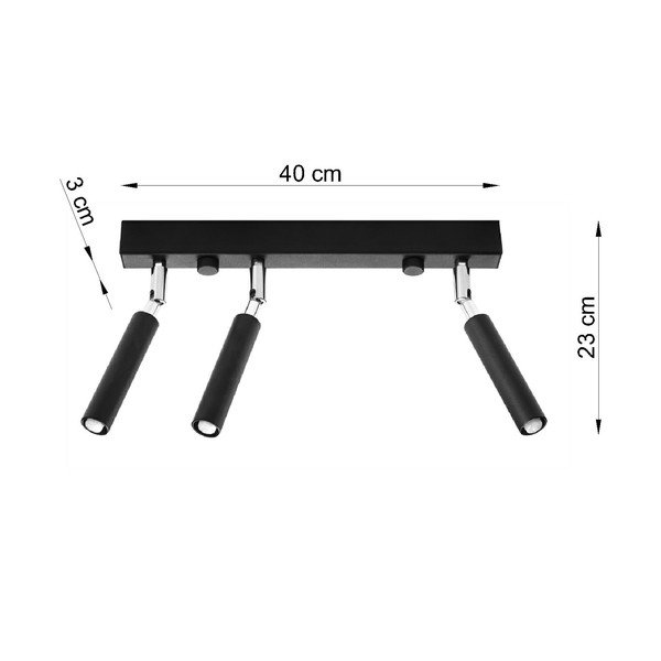 Plafonieră Sollux Tiden Trio, negru-image-3