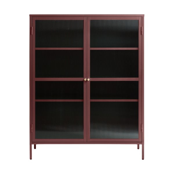 Vitrină din metal Unique Furniture Bronco, înălțime 140 cm, roșu