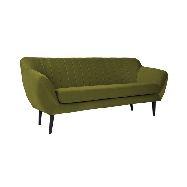 Canapea cu tapițerie din catifea Mazzini Sofas Toscane, 188 cm, verde-image-2