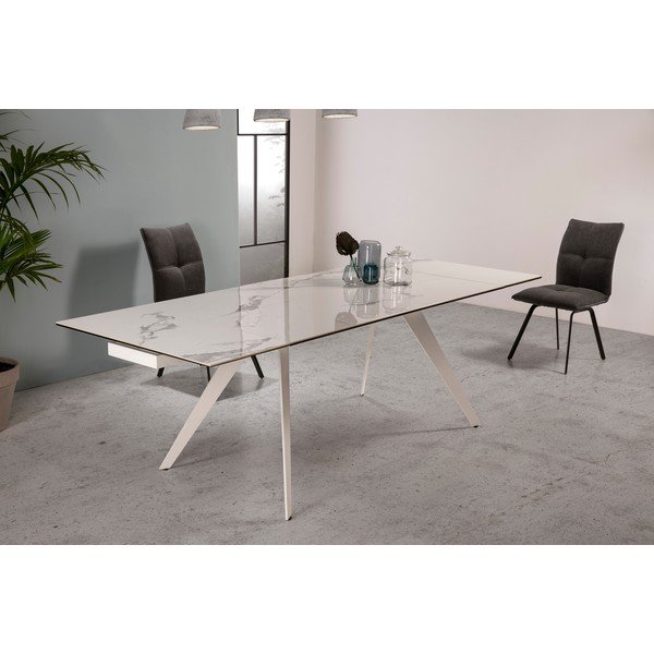 Masă de dining extensibilă Marckeric Duke, alb-image-1