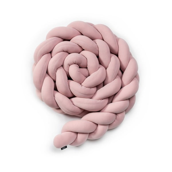 Mantinelă tricotată din bumbac pentru pătuț ESECO, lungime 360 cm, roz