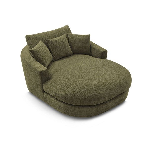 Fotoliu verde cu tapițerie din chenille Belem – Bobochic Paris-image-4