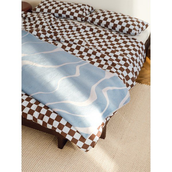 Pătură albastră/crem 150x200 cm Felu – noo.ma-image-2