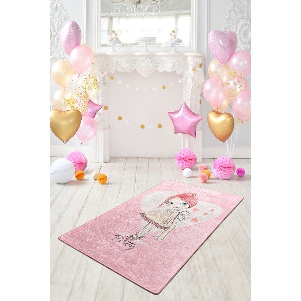 Covor antiderapant pentru copii Conceptum Hypnose Pretty, 140 x 190 cm, roz-image-1