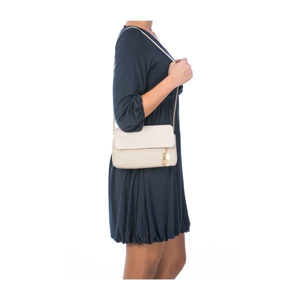 Poșetă din piele Federica Bassi Envelope Beige-image-4
