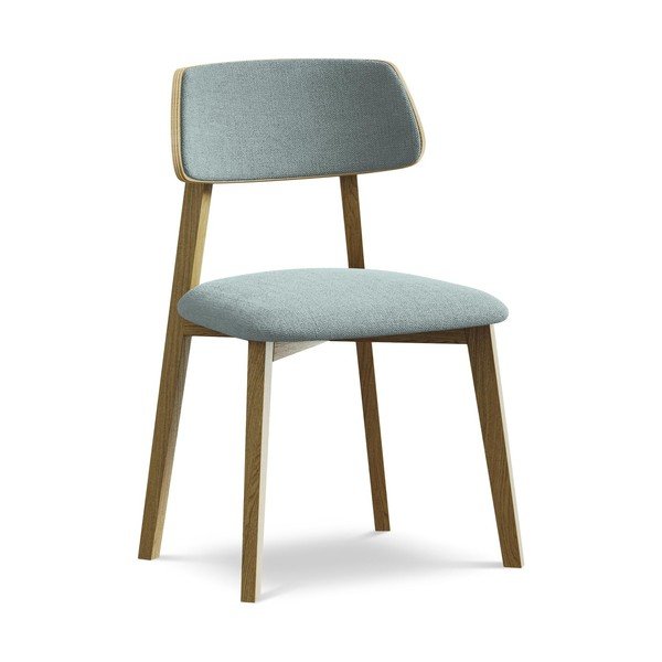 Scaun de dining albastru din lemn masiv Niu – Makamii