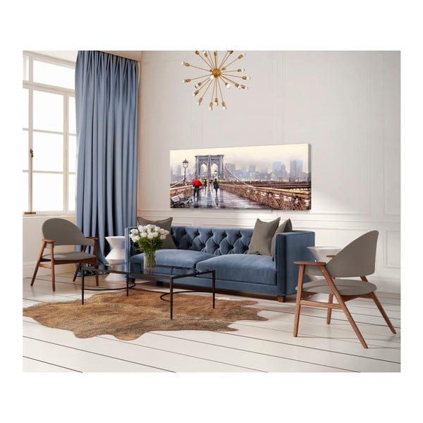 Tablou Styler Canvas Watercolor New York Bridge, 45 x 140 cm-image-1