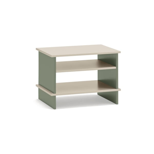 Noptieră verde/crem cu rafturi Inari – Teulat