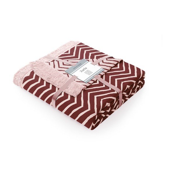 Pătură cu amestec de bumbac AmeliaHome Twisty, 150 x 200 cm, roz-violet-image-2