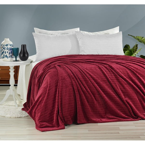 Cuvertură roșie pentru pat dublu 200x220 cm Melinda - Mijolnir