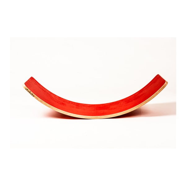Placă de echilibru din lemn de fag Utukutu, lungime 82 cm, roșu
