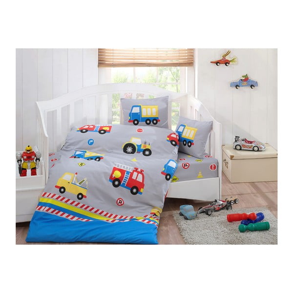 Lenjerie pat din bumbac pentru copii Cars, 100 x 150 cm
