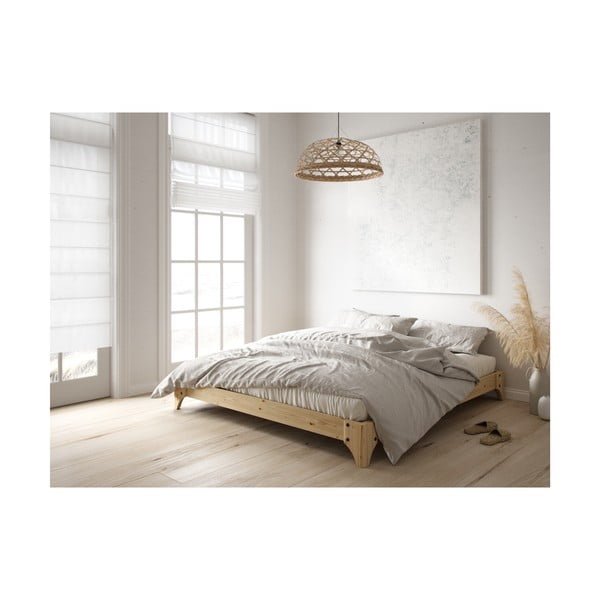 Pat matrimonial negru din lemn masiv de pin cu somieră 140x200 cm Elan – Karup Design-image-4