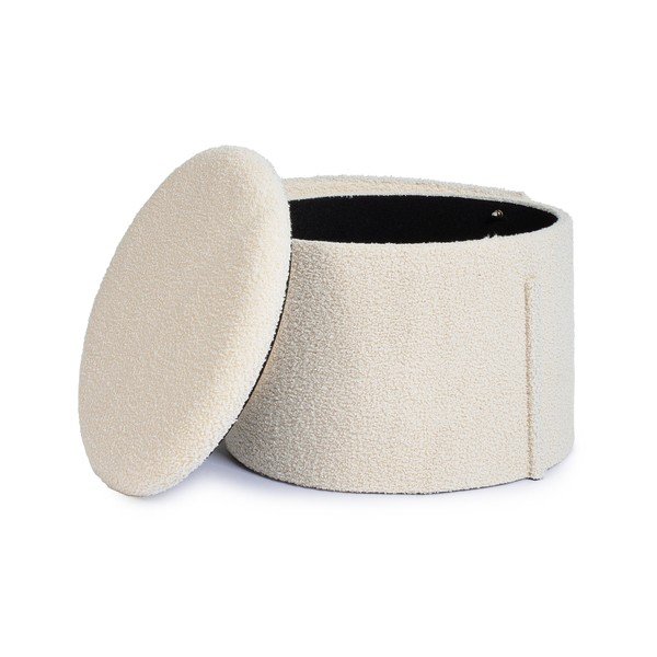 Puf crem cu tapițerie din țesătură bouclé Anthea – Yes Everyday-image-3