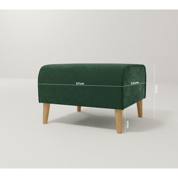 Taburet verde închis cu tapițerie din catifea Carole – Ropez-image-3