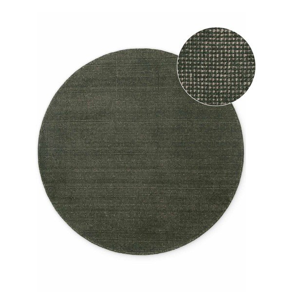 Covor verde închis țesut manual rotund din lână ø 160 cm Greenwich – Ted Baker