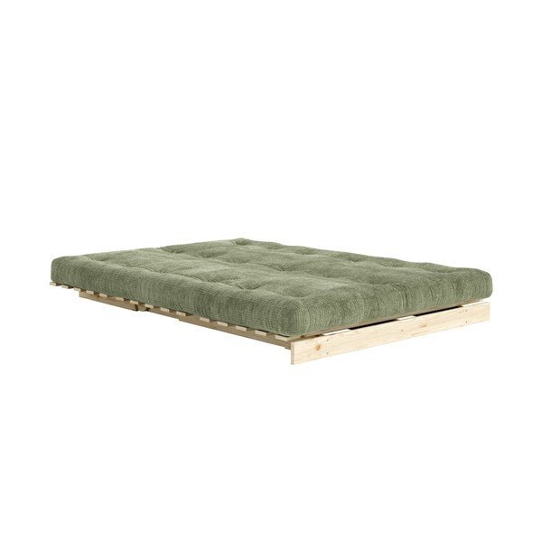 Canapea verde extensibilă cu tapițerie din catifea reiată  140 cm Roots – Karup-image-3
