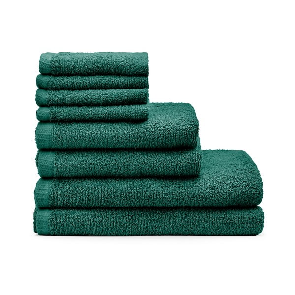 Prosoape de baie verde-închis 8 buc. din bumbac cu uscare rapidă/din frotir Quick Dry – Catherine Lansfield