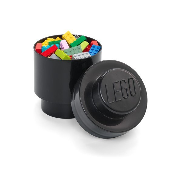 Cutie depozitare rotundă LEGO®, negru-image-2