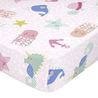 Cearșaf din bumbac pentru copii Moshi Moshi Seamaid, 90 x 200 cm