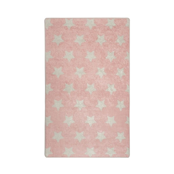 Covor antiderapant pentru copii Conceptum Hypnose Stars, 100 x 160 cm, roz