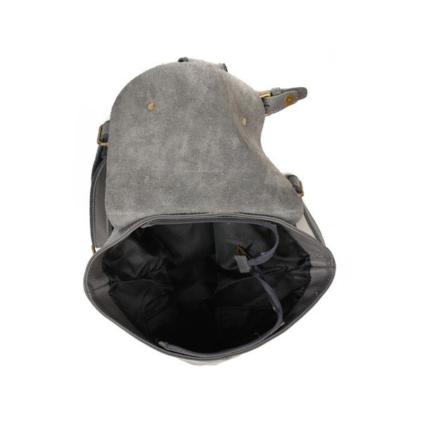 Rucsac din piele Roberta M Misco, gri-image-2