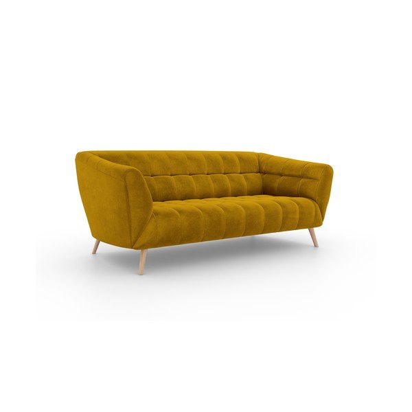 Canapea cu tapițerie de catifea Interieurs 86 Étoile, 210 cm, galben-image-2