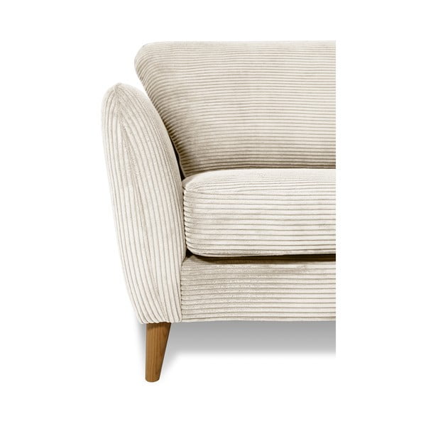 Canapea albă cu tapițerie din catifea reiată  170 cm Paris – Scandic-image-4