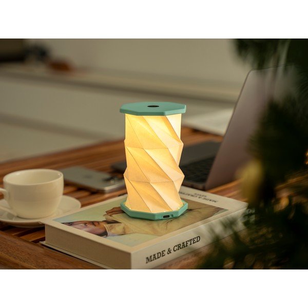 Decorațiune luminoasă albă/turcoaz portabilă cu USB ø 8 cm Twist – Gingko-image-1